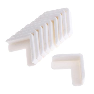 10pack Rubber Corner Furniture Edge OR for Child/Toddler Table Guard - Reusable PVC, Scratch, L Shape Design - Baby Proofing Corner Guards, Furniture Edge - White