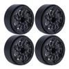 4pcs 1.9Inch Carbon Fibre Wheel Rim with Brake Rotors for 1/10 RC Car Wraith SCX10 TRX4 Capra VS4-10 RC4WD KM2 LCG (C-Black) view 1