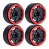 4pcs 1.9Inch Carbon Fibre Wheel Rim with Brake Rotors for 1/10 RC Car Wraith SCX10 TRX4 Capra VS4-10 RC4WD KM2 LCG (B-Red) view 1