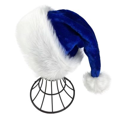 ABTSHU Dark Blue Kids Santa Hat - Deluxe Christmas Hat for Child Ages 6+