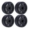 4pcs 1.9Inch Carbon Fibre Wheel Rim with Brake Rotors for 1/10 RC Car Wraith SCX10 TRX4 Capra VS4-10 RC4WD KM2 LCG (A-Black) view 1