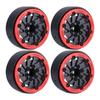 4pcs 1.9Inch Carbon Fibre Wheel Rim with Brake Rotors for 1/10 RC Car Wraith SCX10 TRX4 Capra VS4-10 RC4WD KM2 LCG (C-Red) view 1