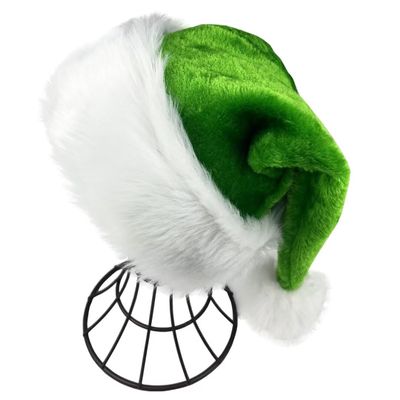 ABTSHU Green Kids Santa Hat - Deluxe Christmas Hat for Child Ages 6+