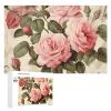 1000 PCS Jigsaw Puzzles Peach Roses on Pattern Puzzles Personalized Puzzle for Adults Wooden Puzzle Custom Puzzles from Photos Picture Puzzle Classic Jigsaw Puzzle for Wedding Birthday Valentine's Da view 1