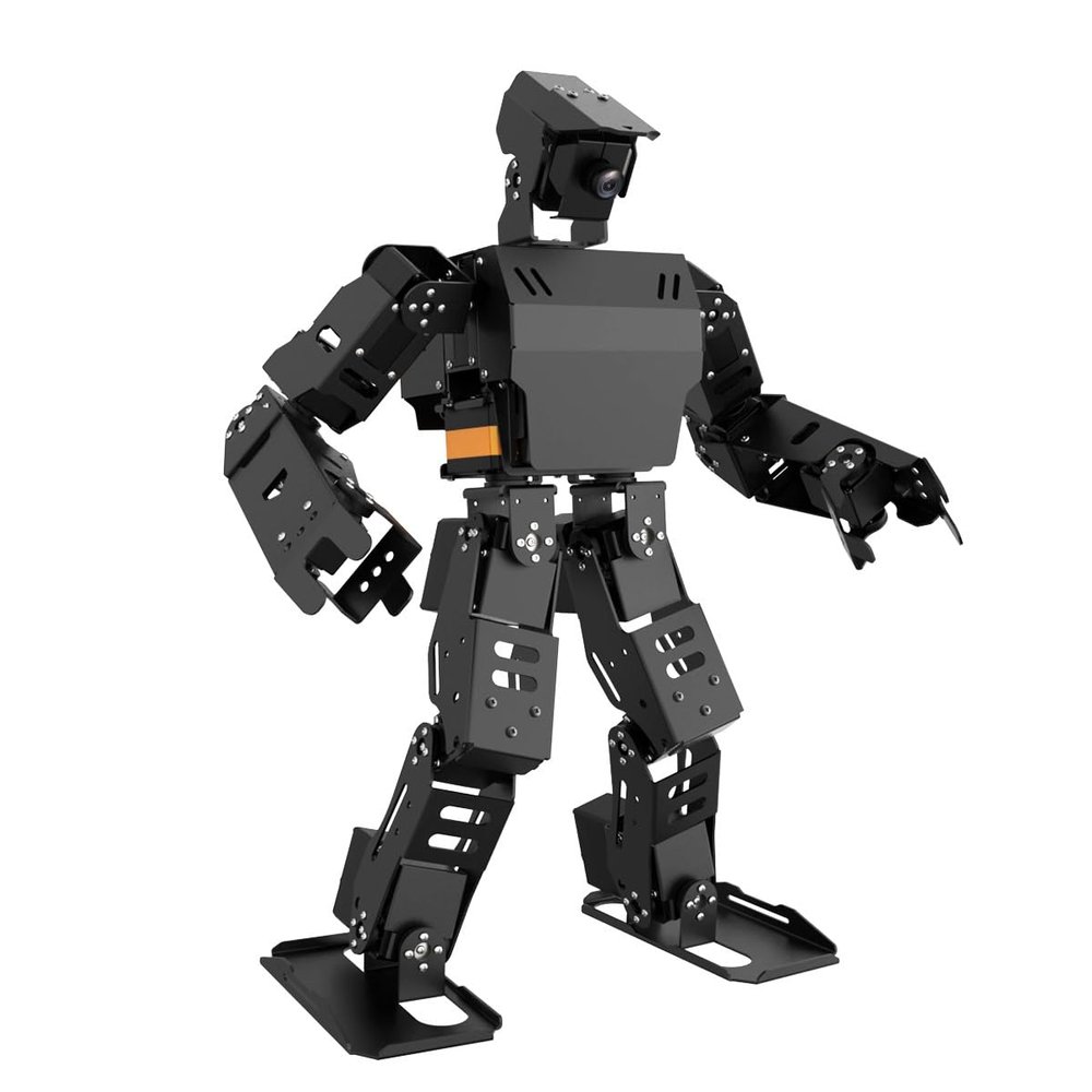 AiNex ROS Smart Robot for Raspberry Pi 5 Programmable 24 DOF Humanoid Robot PC APP Wireless Controller, AI Vision Walking Hurdling Grasping Kicking Boxing Stand Up Automatically, with RPi 5 4GB
