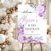 Personalized Baby Shower Sign, Baby in Bloom Floral Baby Shower Welcome Sign, Purple Flowers Baby Shower Welcome Sign, Baby Shower Signs, Welcome Baby Shower Sign, Baby Shower Yard Sign, Baby Shower Decorations view 1