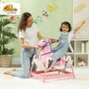 Qaba Spring Rocking Horse Plush Horse Ride-on for Kids 3-8 Years Pink view 2