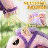 Qaba Spring Rocking Horse Plush Horse Ride-on for Kids 3-8 Years Pink view 3