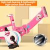 Folding Toddler Pedal Tricycle for Aged 3-10 Years Old,Children Large Tricycle with Rear Push Rod and armrest,Tandem Rickshaw trikes with Large Rear seat,3 Wheeled Cruiser Bike view 3
