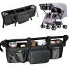 Double Stroller Organizer, Double Stroller Caddy Organizer Compatible with Bob Doubles Strollers Doubles Jogging Strollers Accessories with Cooler Pockets for Side by Side Double Stroller view 1