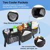 Double Stroller Organizer, Double Stroller Caddy Organizer Compatible with Bob Doubles Strollers Doubles Jogging Strollers Accessories with Cooler Pockets for Side by Side Double Stroller view 4