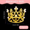 16 Pcs Crown Cake Topper, Mini Gold Crown Cake Topper Mini Crown for Flower Bouquet Accessories Birthday Crowns Cupcake Toppers for Bridal Wedding Baby Shower Mothers Day Party Cake Decor (Gold) view 2