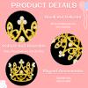 16 Pcs Crown Cake Topper, Mini Gold Crown Cake Topper Mini Crown for Flower Bouquet Accessories Birthday Crowns Cupcake Toppers for Bridal Wedding Baby Shower Mothers Day Party Cake Decor (Gold) view 3
