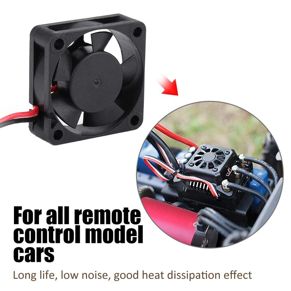 Black Cooling Fan, RC Motor Cooling Fan RC Car Parts, DC Motor Plastic Black Fan DC Fan DC Fan Car Parts Fan (25 * 25MM)
