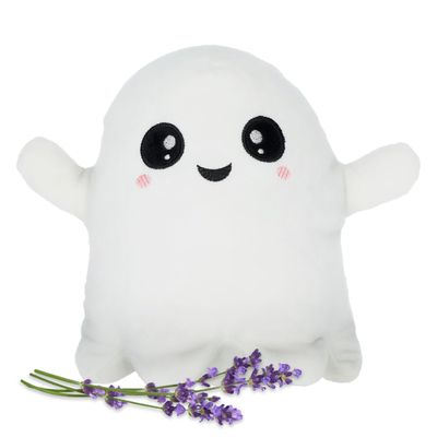 1i4 Group Glow in the Dark - Ghost - Microwavable & Weighted Plush Stuffed Animal - Heated Plushie for Warmth - Cute, Soft, Cozy Toy for Adults & Children (Boys, Girls, & Toddlers) by Warm Pals