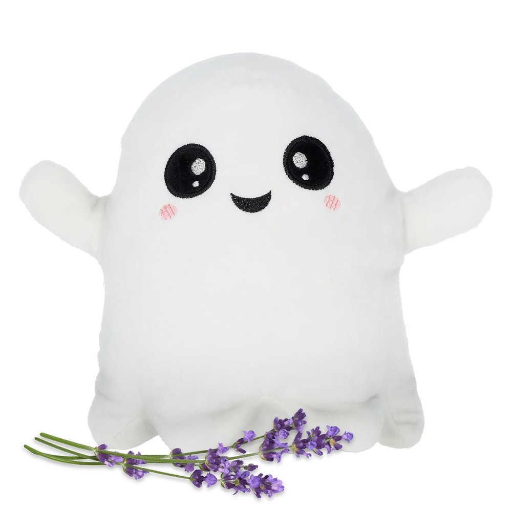 1i4 Group Glow in the Dark - Ghost - Microwavable & Weighted Plush Stuffed Animal - Heated Plushie for Warmth - Cute, Soft, Cozy Toy for Adults & Children (Boys, Girls, & Toddlers) by Warm Pals