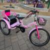 Dual Seats Children's tricycles,Toddler Tricycle for 3-9 Years Old,Mobility Pedal Bike with disc Brake,Outdoor Cruiser Bike Trike for Traveling and Shopping,Folding Tandem Tricycle view 4