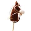 TTETTZ Plush Horse Riding Stick Hobby Horse with Wheel,Neighing Galloping Sounds,Fun with Realistic Sound Effects for Boys Girls, Coffee with Wheels view 2