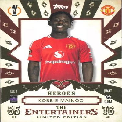 Generic Match Attax 2024 2025 Kobbie Mainoo The Entertainers Heroes Limited Edition Trading Card - Premier League Soccer Trading Card - Singles