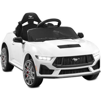 Best Choice Products Kids 12V Electric Ride On Car Officially Licensed Ford Mustang w/Parent Control, LED Lights, 2 Speeds, Bluetooth - White