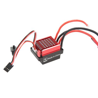 60A RC Brushed ESC 6V 2A Brushed Speed Controller ESC with T Plug for for HSP for Redcat 1/10 RC Cars Red