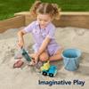 Best Choice Products Large Outdoor Octagon Wooden Sand Box for Kids, Sandbox with Cover, 4 Reinforced Benches Support up to 220 lbs Each, Bottom Liner for Drainage - Natural view 3