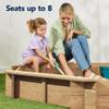 Best Choice Products Large Outdoor Octagon Wooden Sand Box for Kids, Sandbox with Cover, 4 Reinforced Benches Support up to 220 lbs Each, Bottom Liner for Drainage - Natural view 4