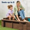 Best Choice Products Large Outdoor Octagon Wooden Sand Box for Kids, Sandbox with Cover, 4 Reinforced Benches Support up to 220 lbs Each, Bottom Liner for Drainage - Walnut view 4