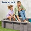 Best Choice Products Large Outdoor Octagon Wooden Sand Box for Kids, Sandbox with Cover, 4 Reinforced Benches Support up to 220 lbs Each, Bottom Liner for Drainage - Gray view 4