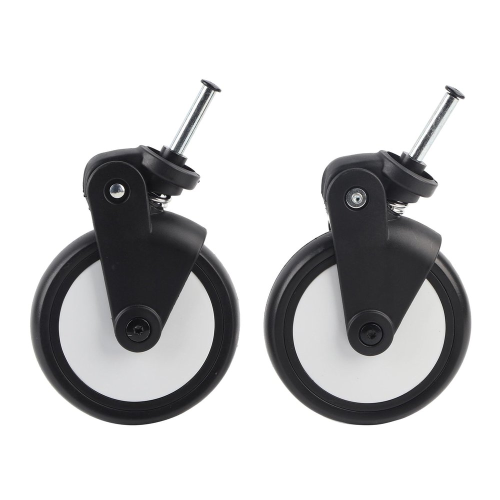 Rubber Stroller Wheels, 360 Rotating Accessories for Yoya, Vovo & More Baby Carriages (1 Pair Back Wheels with Installation Tools) (A Pair of Front Wheels)
