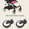 Rubber Stroller Wheels, 360 Rotating Accessories for Yoya, Vovo & More Baby Carriages (1 Pair Back Wheels with Installation Tools) (A Pair of Front Wheels) view 3