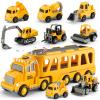 AMACAT AMCAT-Toddler Toys for 3 4 5 6 Years Old Boys, Die-cast Construction Toys Car Carrier Vehicle Toy Set w/Play, Kids Toys Truck Alloy Metal Car Toys Set for Age 3-9 Toddlers Kids Boys & Girls. view 1
