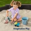 Best Choice Products Large Outdoor Octagon Wooden Sand Box for Kids, Sandbox with Cover, 4 Reinforced Benches Support up to 220 lbs Each, Bottom Liner for Drainage - Espresso view 3