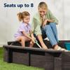 Best Choice Products Large Outdoor Octagon Wooden Sand Box for Kids, Sandbox with Cover, 4 Reinforced Benches Support up to 220 lbs Each, Bottom Liner for Drainage - Espresso view 4