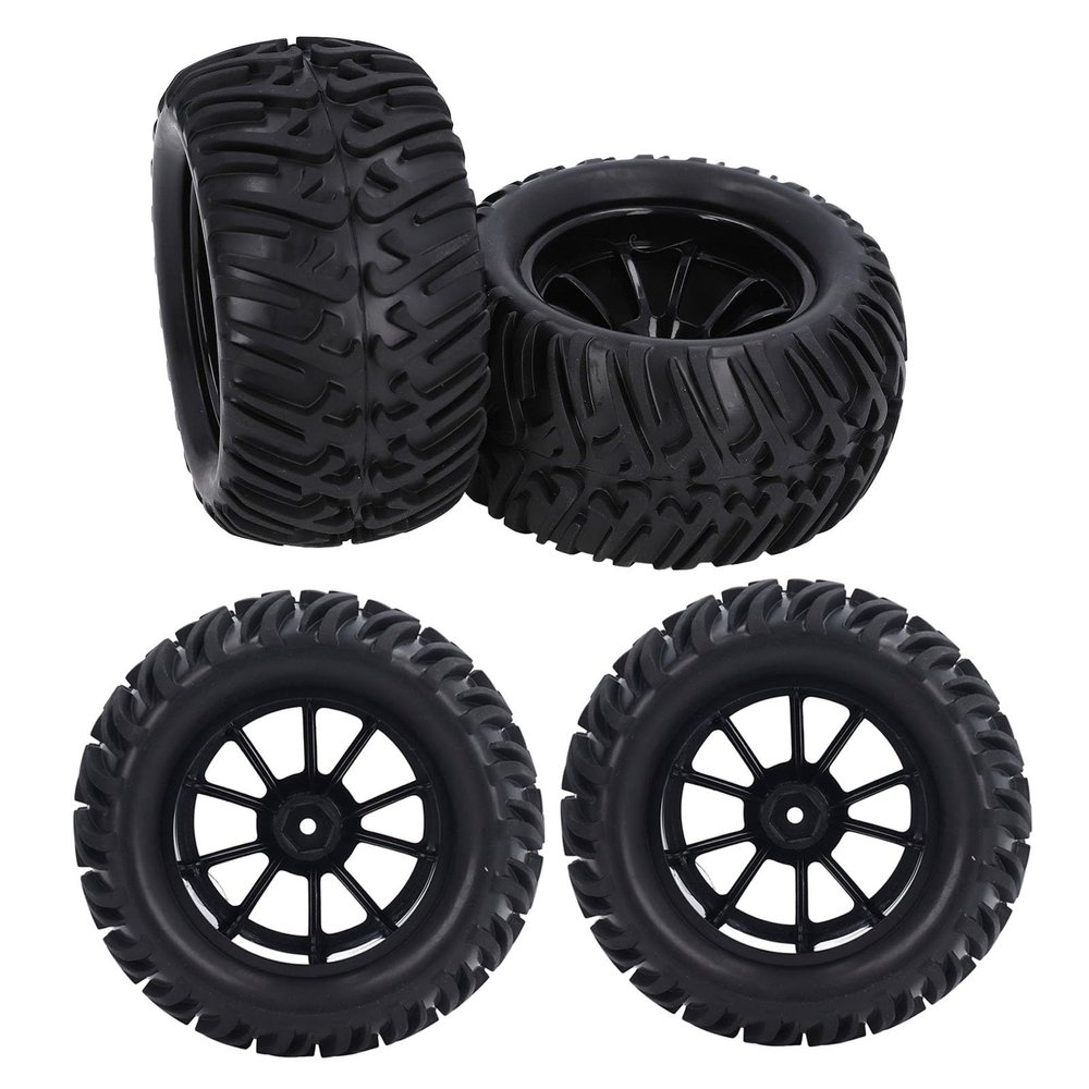 4pcs 12mm Hex 1/10 RC Truck Wheels and Tires for Axial for Hsp for Redcat for Hpi Y Shape Texture RC Truck Wheels Tires Set
