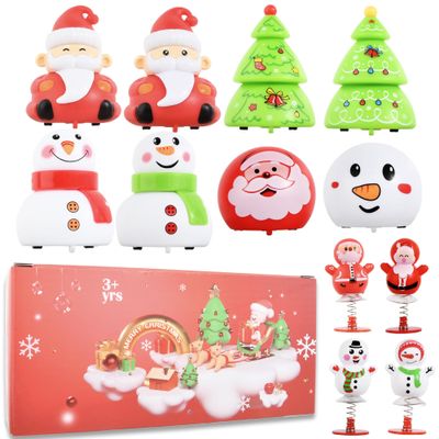 Small Pull Back Toy Cars Set,12 PCS Mini Racing Vehicles for Holiday Birthday Party Favors,Goodie bag Stuffers,Classroom Prizes,Bulk Toys for Kids(Christmas Santa,Xmas Tree,Snowman Design Pop Up Toys)