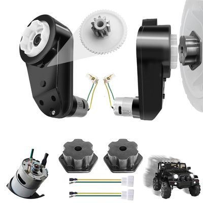 JRRXM 2PCS High Speed 24V RS555 35000RPM Fast Steel Gears Motor Gearbox for Power Wheels Motor Upgrade,18V-24V Kids Ride on Toy Electric Car Conversion Kit for Tire Upgrade,Free Connector Coupler