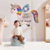 Spacocld Unicorn Activity Wall Busy Board Panels - Sensory Wall Panel for Kids, Montessori Toddler Wall Activity Board, Wall Toys for Toddlers 3, Activity Cube, Perfect for Toddler Playroom, Pink view 2