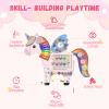 Spacocld Unicorn Activity Wall Busy Board Panels - Sensory Wall Panel for Kids, Montessori Toddler Wall Activity Board, Wall Toys for Toddlers 3, Activity Cube, Perfect for Toddler Playroom, Pink view 3