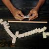 VICASKY 4pcs Majiang Machine Domino Board Game Tray American Mahjong Tile Pusher Mahjong Push Tool Tile Holder Playing Card Holders Domino Tiles Racks Rack Push Game Wooden view 3