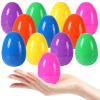 Biubumtu 12Pcs Plastic Bright Easter Eggs Assortment, 3.15'' Fillable Easter Eggs Empty Bulk, Perfect for Easter Egg Hunt/Surprise Egg view 1