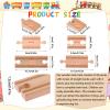 20 Pcs Straight Wooden Tracks Expansion Wood Train Track Pieces Connectors Adapters Male Male Female Female Train Track Wood Starting Wooden Bridge Accessories Compatible with Railroad Set view 2