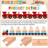 20 Pcs Straight Wooden Tracks Expansion Wood Train Track Pieces Connectors Adapters Male Male Female Female Train Track Wood Starting Wooden Bridge Accessories Compatible with Railroad Set view 3
