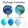 10 Pcs 22 Inch Earth Globe 4D Sphere Planet Balloons 12 Inch World Map Latex Balloons for Travel Space Theme Birthday Party Decorations Earth Day Decorations view 2