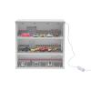 1:64 Scale Car Model Display Cabinet with LED Lights, 3 Tier Model Car Display Case Mini Garage Display Shelf Sliding Door Dust-Proof Model Toy Car Storage Tabletop Showcase for Home Office Desktop view 1