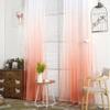 HooHero Orange 100 Width Semi Sheer Curtains Home Decoration Living Kids Baby Room Modern Simple Ombre Style Panel view 1