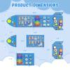 Spacocld Rocket Activity Wall Busy Board Panels - Sensory Wall Panel for Kids, Montessori Toddler Wall Activity Board, Wall Toys for Toddlers 3, Activity Cube, Wall Activity Boards, Blue(4PCS) view 2