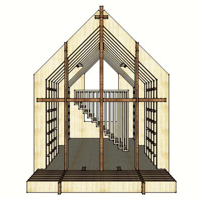 1:24 Miniature Louver House, Wooden Dollhouse, Diy Kit