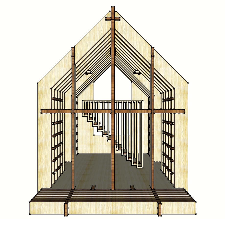 1:24 Miniature Louver House, Wooden Dollhouse, Diy Kit