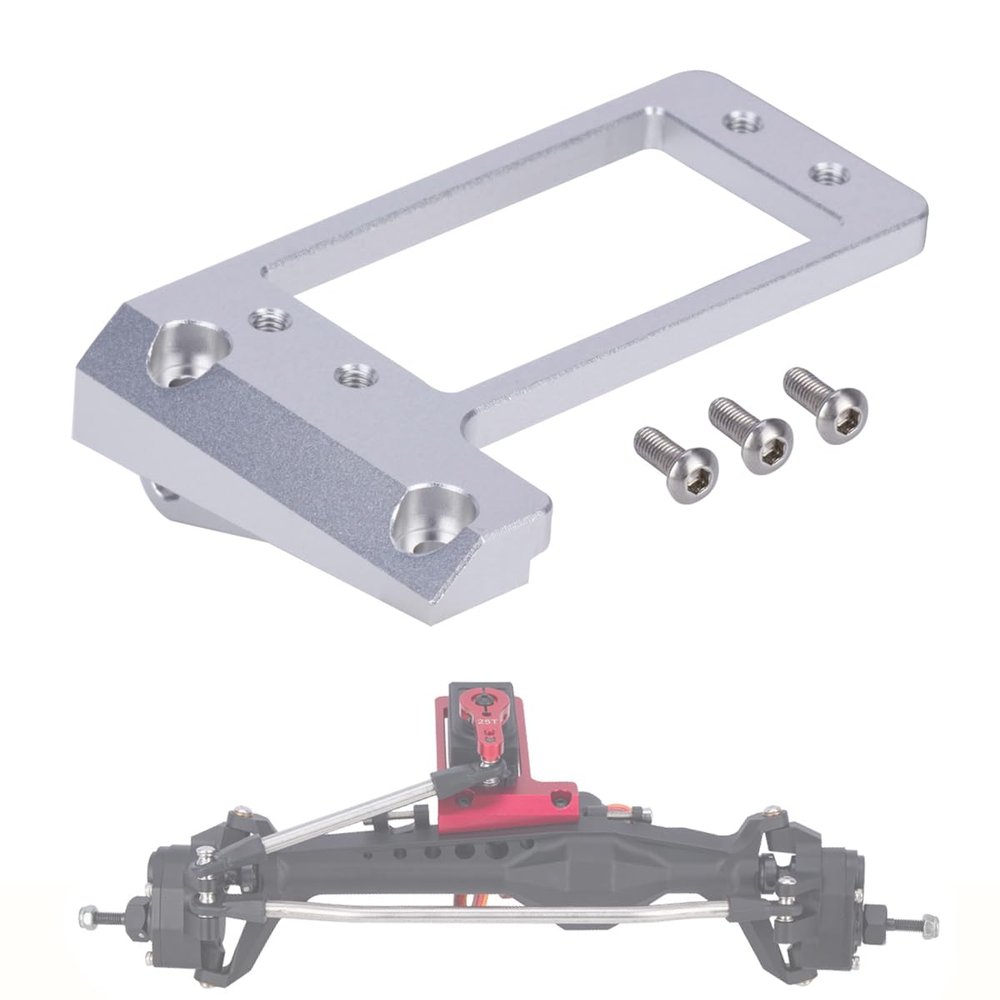 1/10 RC Servo Mount, Aluminum BTA Servo Mount Low Center of Gravity for Vanquish VP Capra F9 Offset Front Portal Axle DIY LCG Chassis Upgrade Parts(Silver)
